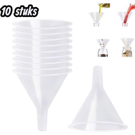 Entonnoir de filtre en plastique transparent 10 pièces - Petit entonnoir d'huile - Entonnoir de transfert liquide - Entonnoir, 120 (1/5)