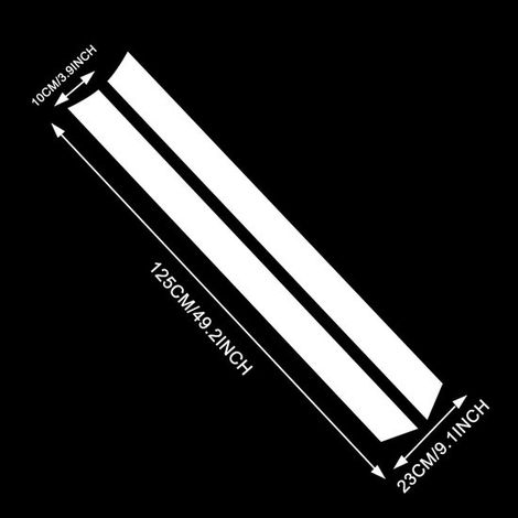 Franja lateral adhesiva para carrocería de coche de carreras de 120 cm x 23 cm,moldura para cubierta de coche (blanco) (1/2)