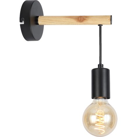 Applique murale Candellux IZZY bois/noir 1xE27 IP20 (1/3)