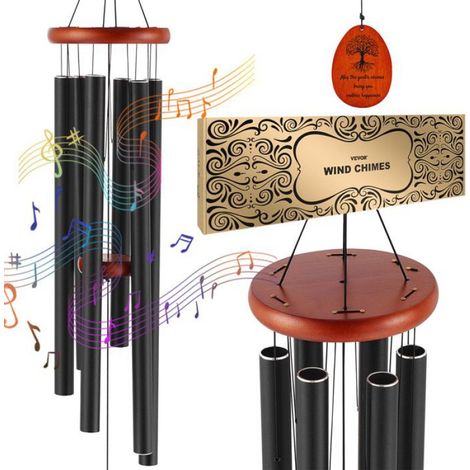 Carillon à Vent Extérieur--1042 mm-Carillon Éolien au Ton Profond avec 6 Tubes-pour Terrasse, Porche, Jardin et Arrière-cour (1/5)