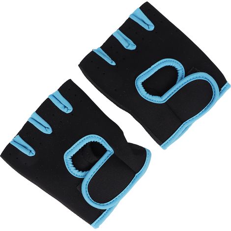 Gants de fitness respirants, élastiques et ajustables pour l'exercice et le sport, idéaux pour la musculation et l'haltérophilie. Bleu foncé, taille M. (1/5)