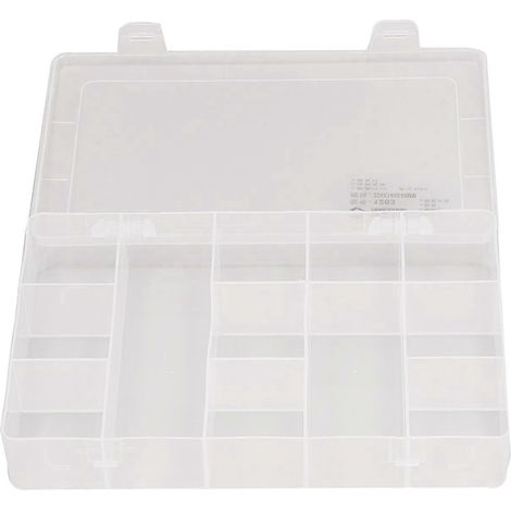 Boîte de rangement transparente en plastique pour bijoux et accessoires électroniques, avec 12 compartiments. (1/4)