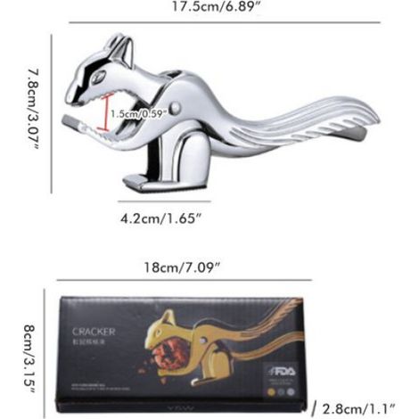 Casse-noix en acier inoxydable, antidérapant, prise en main confortable, design élégant, outil pratique pour casser les noix et fruits à coque (1/5)