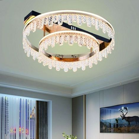 TrAdE Shop Traesio - Plafoniera Lampadario Da Soffitto Led Dorata 72 W 3 Colorazioni Di Luce Pn-30-3c - (1/3)