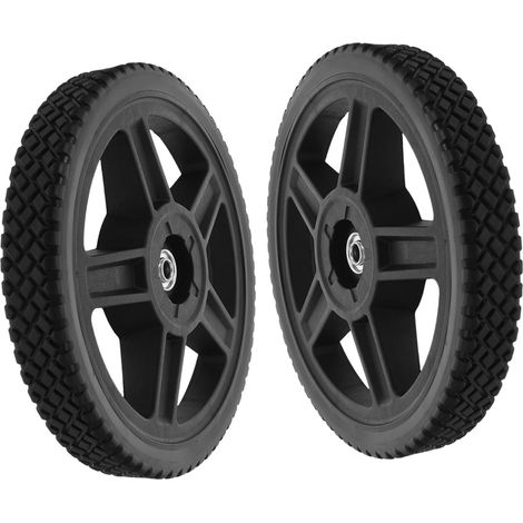 2pièces Roues De Rechange Plastique Pour Tondeuse à Gazon Et Chariot Pneus Pleins Pvc Avec Moyeux Robustes Pp Alésage (1/5)