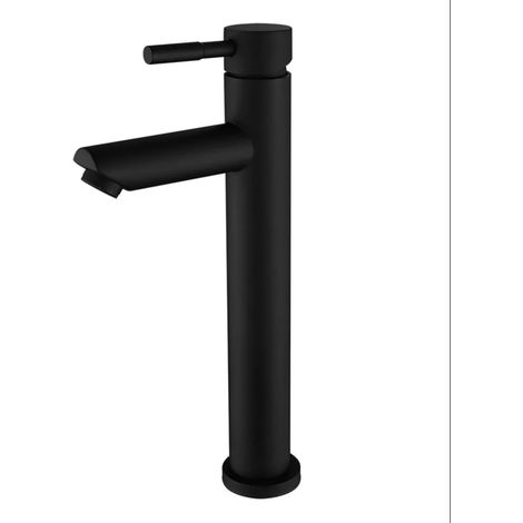 Robinet de lavabo surélevé en laiton noir mat 02215B collection Céphise (1/5)