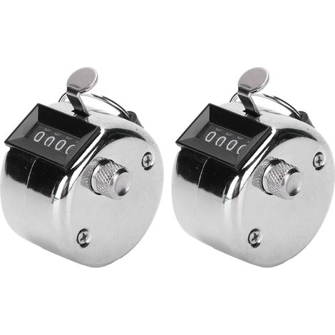 Lot de 2 compteurs manuels à bouton en acier inoxydable 0-9999 pour l'inventaire d'atelier (1/5)