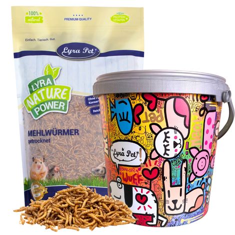 Vers de farine Lyra Pet® de 10 litres dans un seau design
