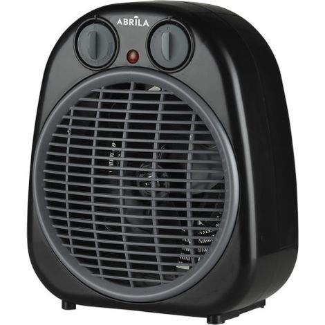 Termoventilatore da campeggio Nero/Grigio 2000 W 2 Potenze 3 Funzioni Termostato antiribaltamento (24x20x13 cm)