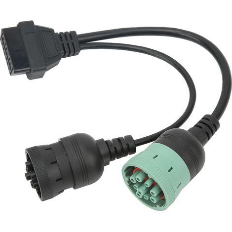 Câble OBD2 pour camions : répartiteur en Y OBDII 16 broches femelle vers 6 broches J1708 et 9 broches J1939 pour diagnostic automobile et camions. (1/5)