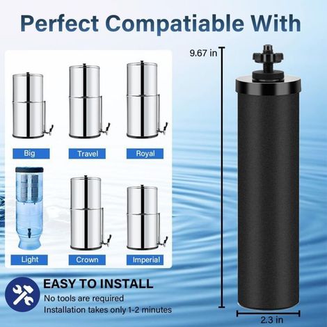 2 Ersatzfilterkartuschen für Berkey BB9-2 Wasserfilter – Schwerkraftsystem aus Edelstahl mit Aktivkohle (1/5)