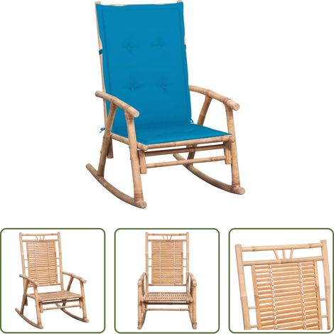 Chaise de jardin - Chaise à bascule avec coussin Bambou (1/5)