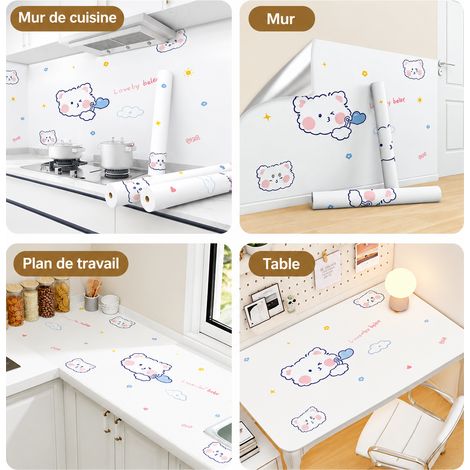 Papier peint adhésif mural Ours Bulles 60 cm de large x 10 m sticker décoratif chambre salon 1 kg – Livraison gratuite