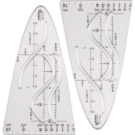 Sjabloon Parabole - Sjabloon Fonctions Trigonométriques Sinus Cosinus Tangente - Pour Études Mathématiques Dessin Technique - 2 Pièces (1/5)