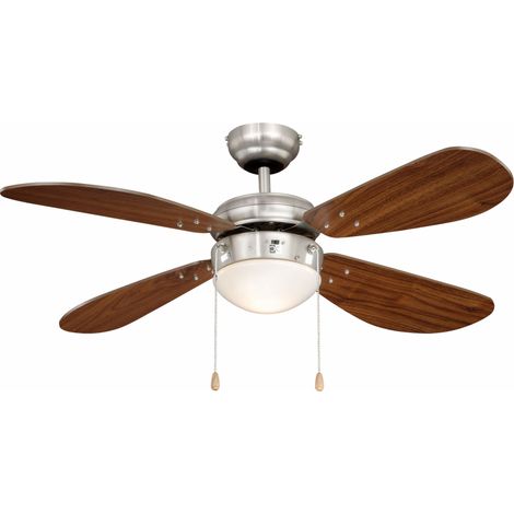 Ceiling fan Classic Nickel / Walnut with Light