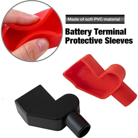 Schutzhülle für Batteriepole, Schutzkappe für Plus- und Minuspol der Autobatterie, auslaufsichere PVC-Isolierhülle (1/4)