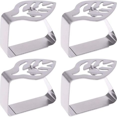 Lot de pinces de nappe en acier inoxydable, clips de fixation pour table intérieure et extérieure (1/5)