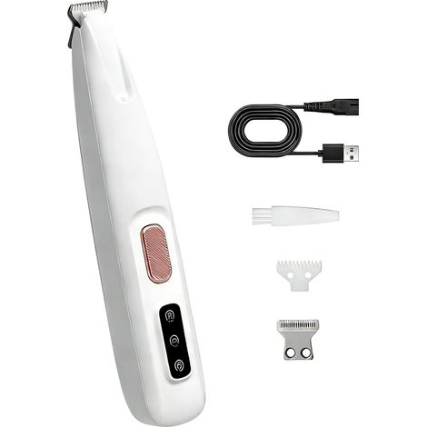 Tierhaarschneidemaschine mit LED-Licht, geräuscharm, geeignet für die Pflege von Pfoten und dem gesamten Körper von Katzen und Hunden (1/5)