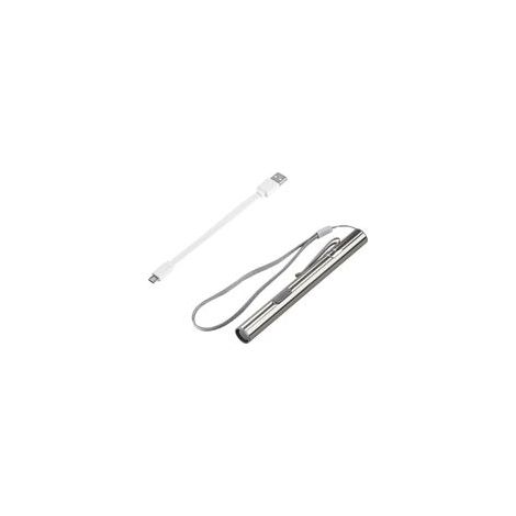 Mini-Taschenlampe, tragbar und energiesparend, praktischer medizinischer Stift, USB-aufladbar, LED-Taschenlampe mit Edelstahlclip (weißes Licht, 1 Stück) - Crezuo