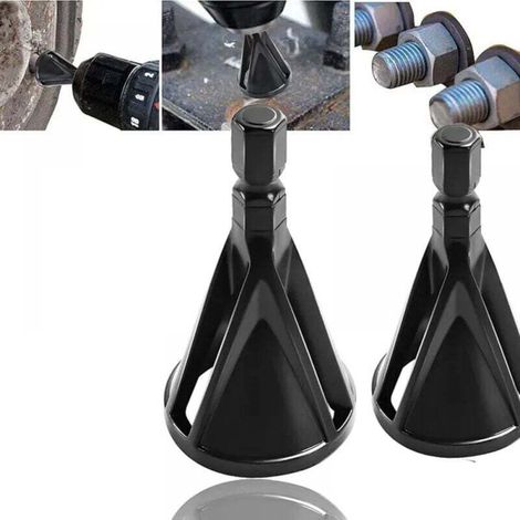 Outil d'ébavurage externe, Hexagon-Black-2pcs Outil de chanfreinage Perceuse externe à grande vitesse en acier inoxydable Outil d'ébavurage répare ra (1/4)