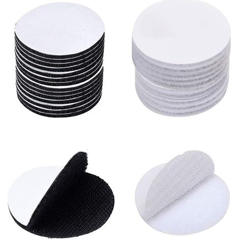60 pièce (30 paires, 30mm) Scratch Autocollant Rond 30mm, Scratch Adhésif Rond Autocollant Adhésif Ronds Crochet et Boucle Adhésifs pour papier plastique verre cuir métal vêtements (1/5)