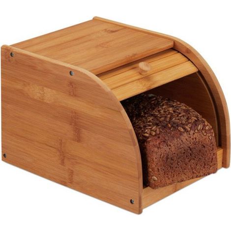 Boîte À Pain - Bambou - Couvercle Coulissant - 27 x 20,2 x 18,2 cm - Pour Cuisine Contemporaine - 1 Pièce (1/5)