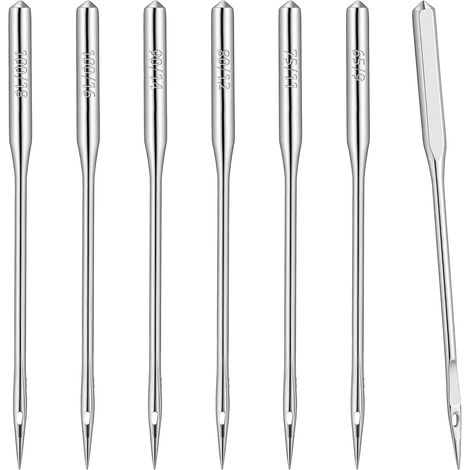 Lot de 60 aiguilles universelles pour machine à coudre - Différentes tailles 65/9 75/11 80/12 90/14 100/16 110/18 - Pour machine à coudre domestique courante (1/5)