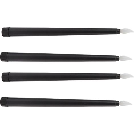 Lot de 4 bougies LED sans fumée et sans flamme, sûres et écologiques, à lumière chaude, noires. (1/5)