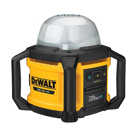 Dewalt – Projecteur portatif 18V – Éclairage de chantier avec réglage d'intensité – Autonomie jusqu'à 10h15 – Éco mode pour prolonger l'utilisation