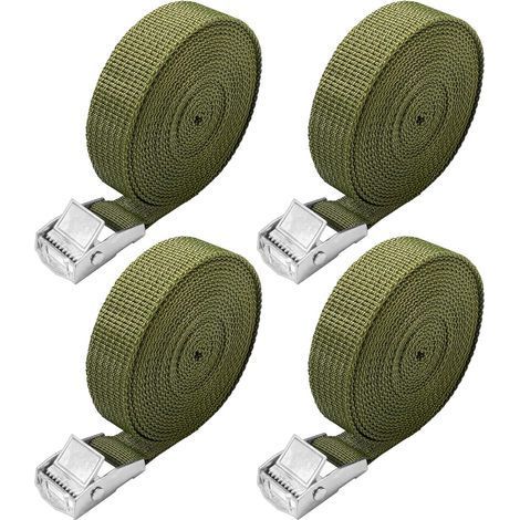 TAISHENGDA- Lot De 4 Sangles D'arrimage 5 M Avec Boucle De Serrage Pour Moto, Porte-Vélos, Sangles D'arrimage Extrêmement Robustes (1/5)