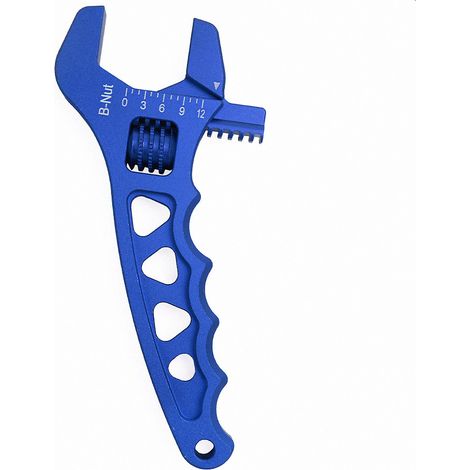 Adjustable aluminum wrench for car modification, AN3-AN12 oil pipe fitting wrench, red, blue, black - - blue (1/4)