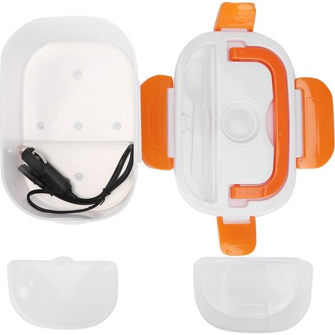 Boîte à déjeuner chauffante électrique 12V portable pour voiture, réchaud de repas bento, conteneur alimentaire orange (1/5)