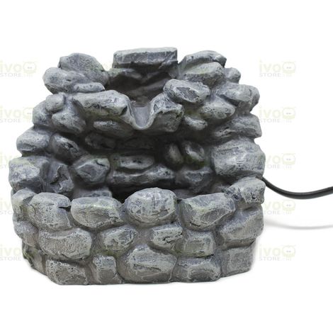Fontana in Resina per Presepe con Pietre Riciclo Acqua 13x13 cm 11701 (1/4)