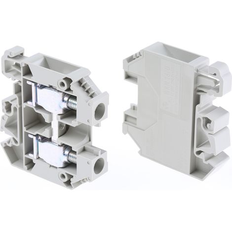 Bloc de jonction de traversée RS PRO, 16mm², A visser, Gris ( Prix pour Paquet de 5 )