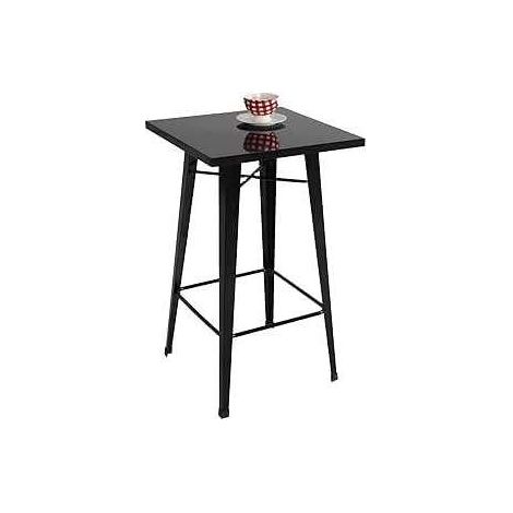 Mesa alta de bar acabado metal negro, 60cm(ancho) 100cm(alto) 60cm (largo)