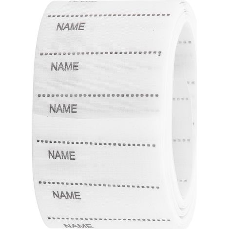 Étiquettes thermocollantes personnalisables 5,5 cm pour vêtements, tissus doux, idéales pour uniformes scolaires et buanderie. (1/5)