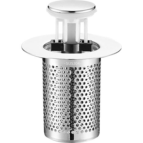 Desagüe universal para lavabo con filtro antiobstrucción y recogedor de pelo, 5 x 5,5 x 5,5 cm (1/4)