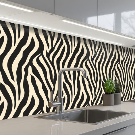 SCHIENALI CUCINA Zebra - Stampa - Classico - Nero 250x80 cm (1/5)