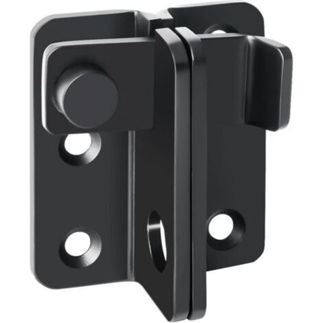 Verrou Porte Exterieur Loquet Porte Interieure, Verrou Portail Coulissante Serrure Volet à Bascule Boulon pour Fenêtre, Placard et Jardin, Noir Mat en Acier Inoxydable, Moyen, EMS3005-B