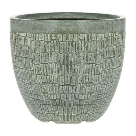 Fioriera Dean rund aus grauer Tonware Ø38 × H35 cm
