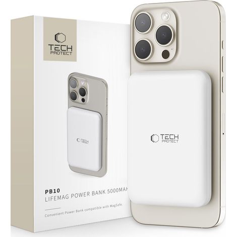 Powerbank da 5000 mAh con MagSafe USB-C da 15 W con cavo USB-C incluso - Bianco (1/5)