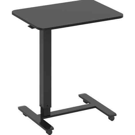Bureau réglable en hauteur avec 4 roulettes, plateau 65 x 48 cm, noir (1/5)