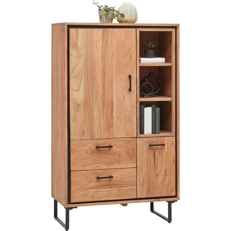 Mömax Highboard Shiva Schwarz/Akaziefarben (1/5)