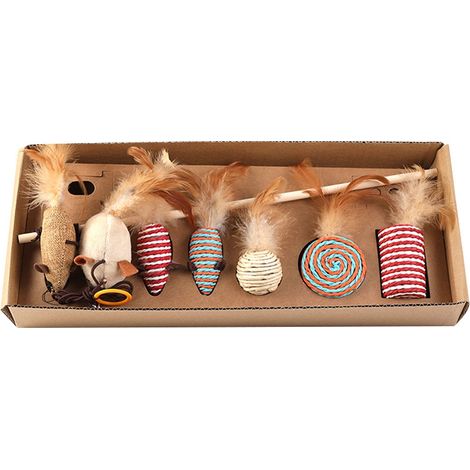 Griffoir pour chat avec un jouet pour chat et un ensemble de bâtonnets à mâcher (1/5)