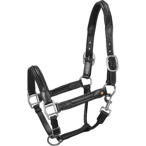 COB, Nero: Cavezza per cavalli regolabile in morbido cuoio ideata per la conduzione a mano del cavallo (1/5)