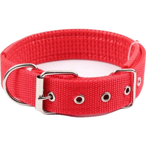 Collar para perro, desmontable, de nailon resistente, talla XXL-c, rojo. (1/2)