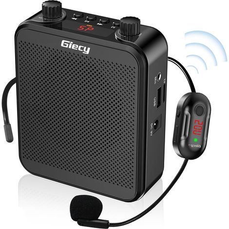 Amplificateur de Voix sans Fil Micro UHF, Noir (1/5)