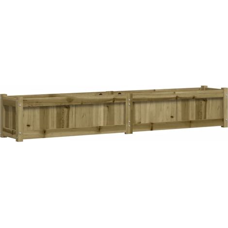 Vassoio per fioriera aiuola rialzata piante fiori terrazza giardino 180 x 31 x 31 cm legno di pino impregnato marrone 020037469