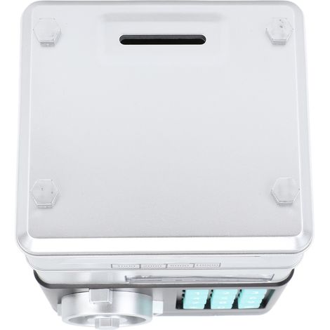 Tirelire innovante en forme de distributeur automatique de billets avec musique et code PIN, couleur argent. (1/5)