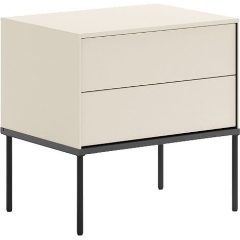 Selsey Bellezo – Nachttisch mit zwei Schubladen, 56 cm, Creme